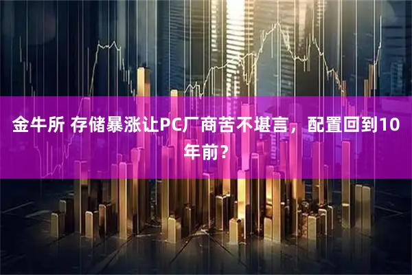 金牛所 存储暴涨让PC厂商苦不堪言，配置回到10年前？
